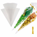 600pcs Clear Cellophane Cone Bags Twist Ties Large Size Party Sweet Cel PTO