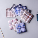 Men Cotton Plaid Handkerchief Formal Suits Decorative Square Grid Hanky 5x XNL