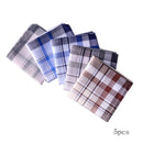 Men Cotton Plaid Handkerchief Formal Suits Decorative Square Grid Hanky 5x XNL
