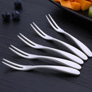 5X Stainless Steel Fruit Fork Two Teeth Prong Fork Dessert Cake Serving Flatware