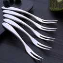 Stainless Steel Fruit Fork Two Teeth Prong Fork Dessert Cake Serving Flatw CYP