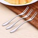 Stainless Steel Fruit Fork Two Teeth Prong Fork Dessert Cake Serving Flatw CYP