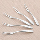Stainless Steel Fruit Fork Two Teeth Prong Fork Dessert Cake Serving Flatw CYP