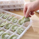 2pcs 21 Grid Fresh-keeping Plastic Storage Box Single Layer Dumpling Sus LSQ