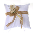 Cotton Linen Bowknot Ring Bearer Pillow Cushion Wedding Ceremony Party Decor