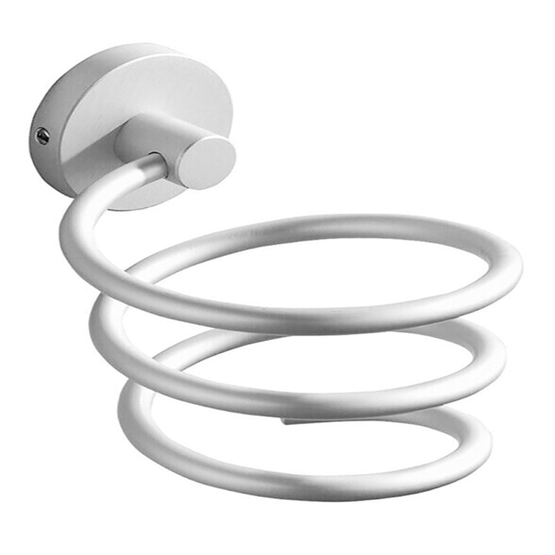 Wall Mounted Hair Dryer Holder Rack Space Aluminum Bathroom Stand Shelf DJL