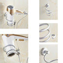 Wall Mounted Hair Dryer Holder Rack Space Aluminum Bathroom Stand Shelf DJL
