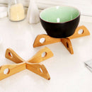 3pcs Bamboo Foldable Non-slip Heat Resistant Pan Holder Mat Pad For Kitchen EOL