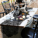 Halloween Spider Web Table Runner Black Lace Tablecloth Cover Party Tab GKM