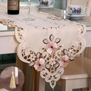 40*150cm Flowers Embroidered Lace Floral Table Runner Table Top Party Home Welt