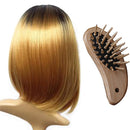 2pcs Bamboo Hair Brush Pneumatic Health Care Massage Comb Spherical Woode MYD