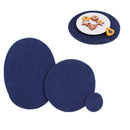 4pcs Round Dining Table Place Mats Cotton Braided Non Slip Placemats Prot HCK