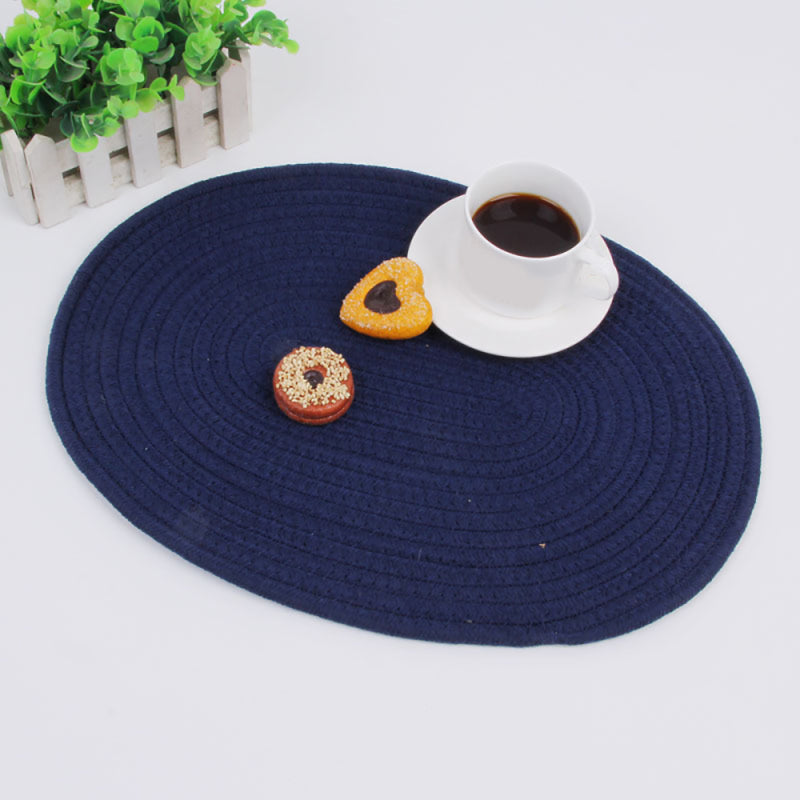 4pcs Round Dining Table Place Mats Cotton Braided Non Slip Placemats Prot HCK