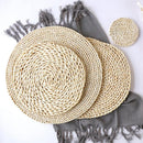 4pcs Dining Table Round Placemats Natural Corn Peel Woven Place Mats Ant ZPC
