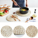 4pcs Dining Table Round Placemats Natural Corn Peel Woven Place Mats Ant ZPC