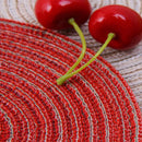 4pcs Round Cotton Weave Placemat Dining Table Mat Disc Pads Insulation Bo WUE