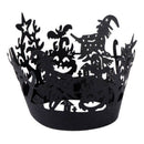36pcs Black Halloween Hollow Cake Paper Cup Liners Baking Cupcake Wrappers CVF