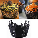 36pcs Black Halloween Hollow Cake Paper Cup Liners Baking Cupcake Wrappers CVF