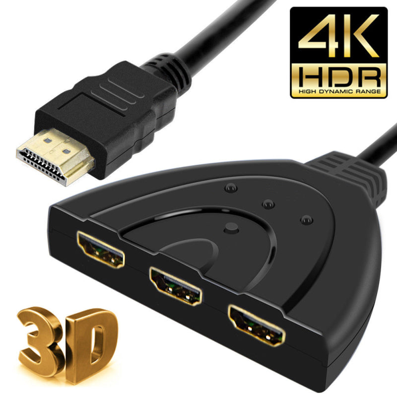 1x 3 Port HDMI Splitter Cable 1080p Multi Switch Switcher HUB Box LCD HD AIP