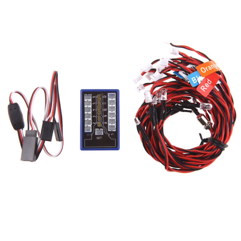 12 LED Flashing Head Light Lamp System 2.4G CH2 Kit For RC 1:10 Scale Car Truck