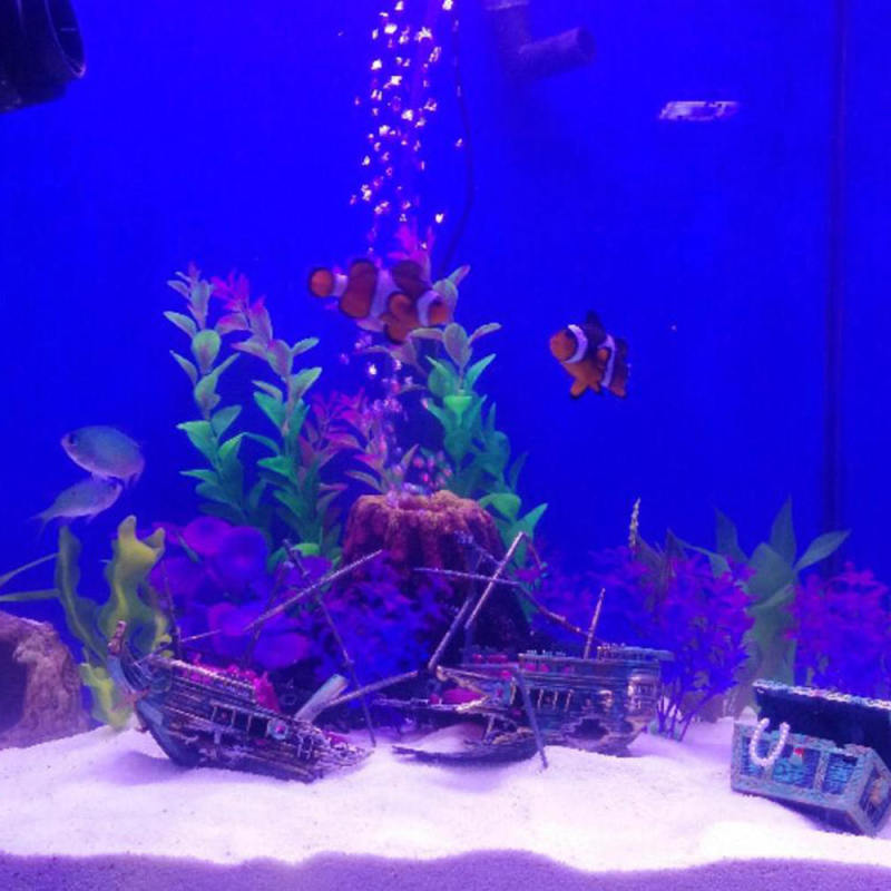 Large Wreck Boat Sunk Ship Destroyer Aquarium Ornament Fish Tank Cave Decor wqd