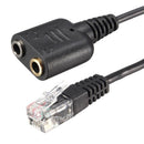 RJ11 to 3.5mm Female Headset/Headphone Adapter Cable Stereo Converter New KFH