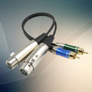 Kable 3 zoll  XLR Stecker auf Dual Buchse Kabel Adapter 1m QSO