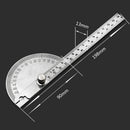 Rotary Measuring 180 Degree Tool Stainless Steel Protractor Ruler Angle Finder