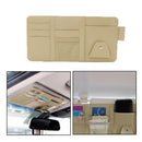 1x Beige Car Van Truck Sun Visor PU Sunshade Cards Pen Storage Bag Holder Case H