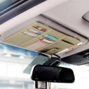 1x Beige Car Van Truck Sun Visor PU Sunshade Cards Pen Storage Bag Holder Case H