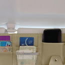1x Beige Car Van Truck Sun Visor PU Sunshade Cards Pen Storage Bag Holder Case H