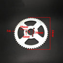 54 Teeth Rear T8F Chain Sprocket 47cc 49cc Mini Pocket Quad Pit Dirt Bike Mini