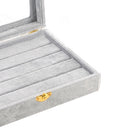 Compartments Earring Storage Case Velvet Jewelry Box Rings Organizer With Lid