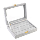 Compartments Earring Storage Case Velvet Jewelry Box Rings Organizer Wi KOZ