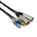 Dual XLR Stecker auf Dual Cinch Stecker Patchkabel 2 XLR auf 2 Cinch CZI