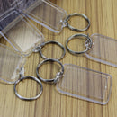 5Pcs Transparent Blank Acrylic Photo Picture Frame Keyring Keychain DIY Key Ring