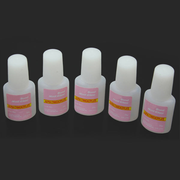 Hot 5 Pcs 10g False Nail Art Glue Tips Acrylic Decoration with Brush n IUU