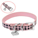 Pet Cat Dog Accessory 30x1.5cm Safety PU Leather Adjustable Collar Neck-Strap
