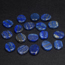5 pcs Beautiful Lapis Lazuli Gem Oval Stone Set Worry Palm Worried Stones Thumb