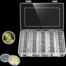 Coin Cases Capsules Containers Holder Storage Clear Round Box 30mm 100Pcs