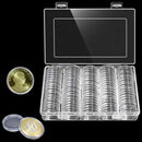 100x 30mm Coin Display Cases Capsules Holder Clear Plastic Round Stora XCF YPW