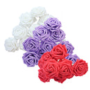 10Pcs White Artificial Sponge Rose Flowers For Wedding Bouquet Home Decoration