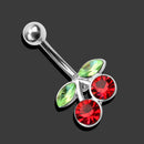 Fashionable Cherry Navel Rhinestone Crystal Body Piercing Jewelry Women d FCU