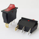 5Pcs  Button On-Off 3 Pin Rocker Switch DPST LED Boat Car Rectangle Light SPST