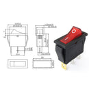 5Pcs  Button On-Off 3 Pin Rocker Switch DPST LED Boat Car Rectangle Light WBN
