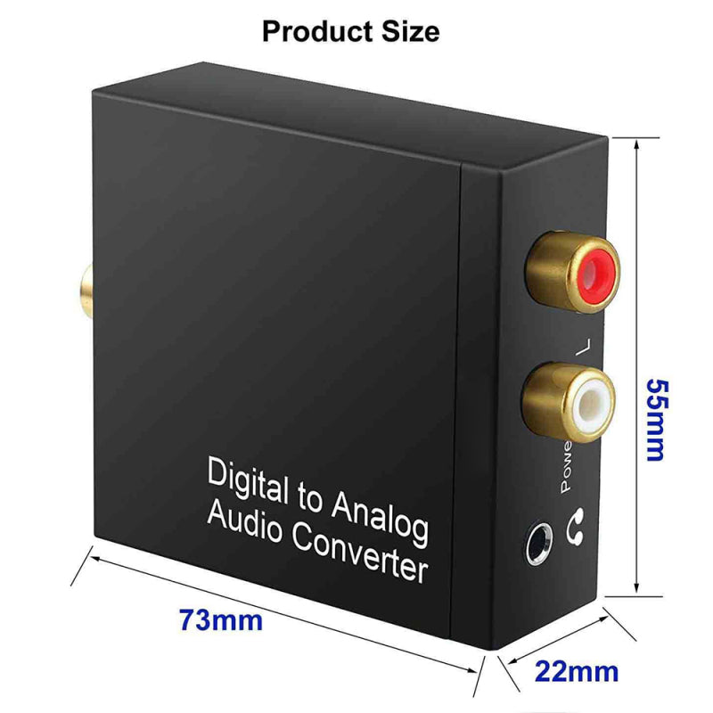 Optical Coaxial Toslink Digital to Analog Converter Adapter RCA L / R 3.5mm VDQ