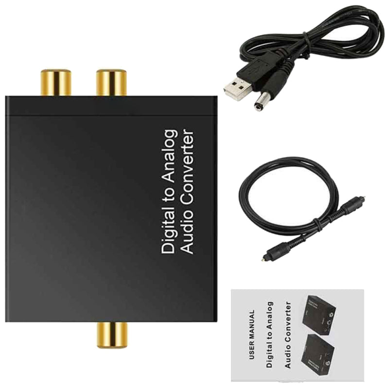 Optical Coaxial Toslink Digital to Analog Converter Adapter RCA L / R 3.5mm VDQ
