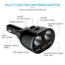 12-24V Car Cigarette Lighter Socket Splitters LED Dual USB Charger Adapt CYX