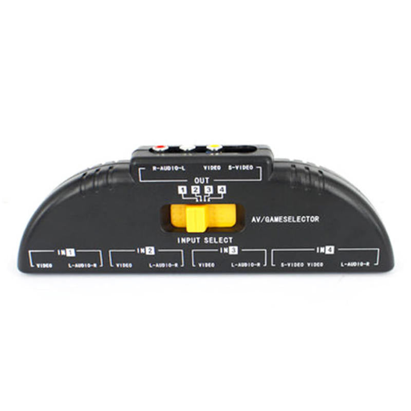 Game Splitter Selector Box Audio Video Switcher 4-Way RCA AV Remote Sel VFR