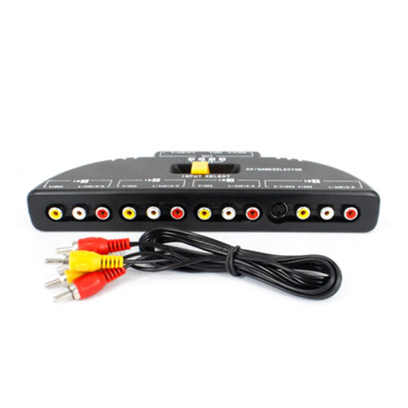 Game Splitter Selector Box Audio Video Switcher 4-Way RCA AV Remote Sel VFR